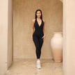 Women’s Halter Ruched Back Jumpsuit – Fitted Leg