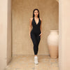Women’s Halter Ruched Back Jumpsuit – Fitted Leg