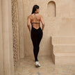 Women’s Halter Ruched Back Jumpsuit – Fitted Leg