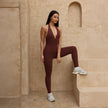 Women’s Halter Ruched Back Jumpsuit – Fitted Leg