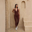 Women’s Halter Ruched Back Jumpsuit – Fitted Leg
