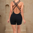 Women’s Open Back Crisscross Romper – Fitted Short