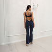 Women’s Scoop Back Ruched Flare Jumpsuit – Flared Leg