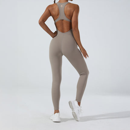 Women’s Ruched Flare Jumpsuit – Scoopback Cut