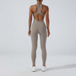 Women’s Ruched Flare Jumpsuit – Scoopback Cut